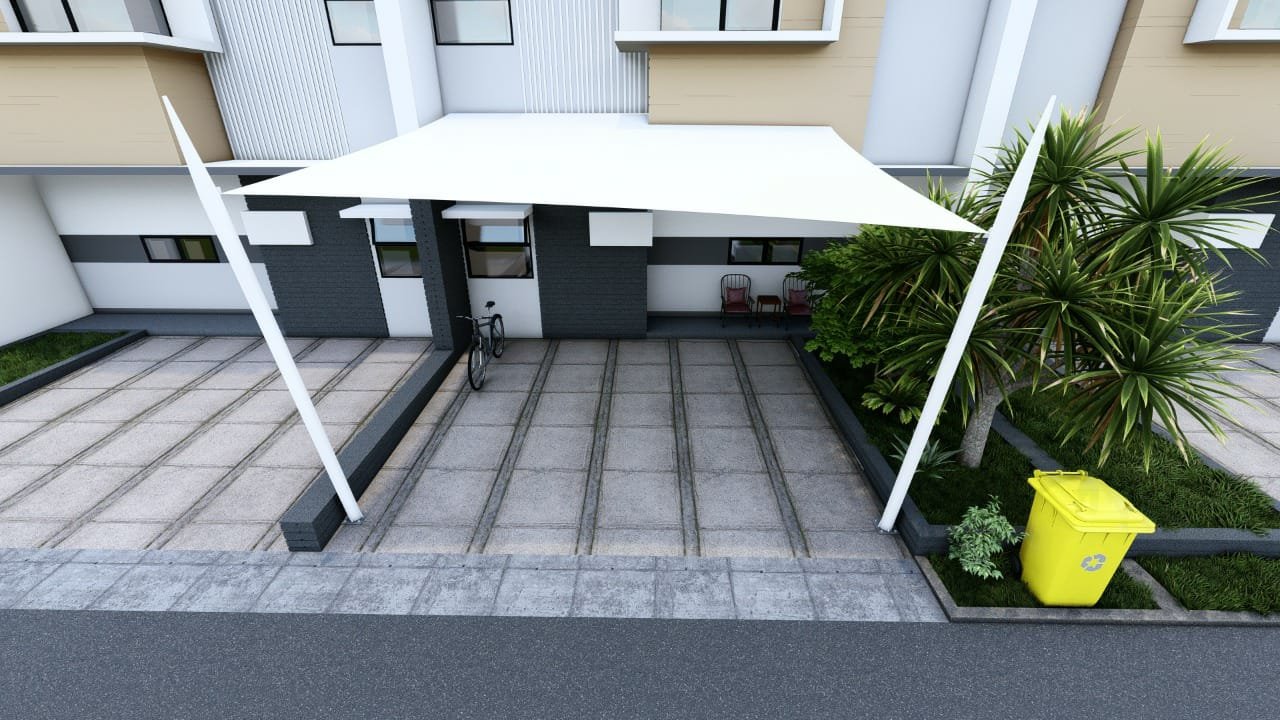 hasil proyek kanopi membrane berkualitas tinggi