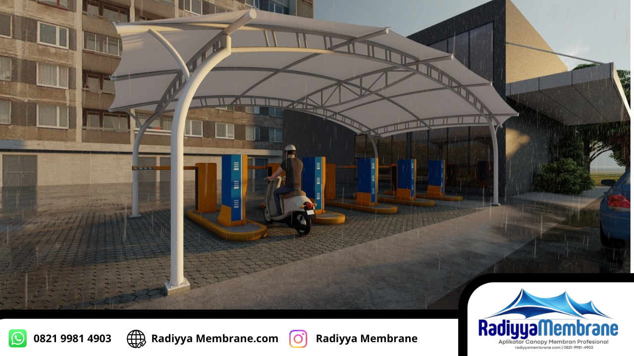 Desain Kanopi Membrane Modern Estetik