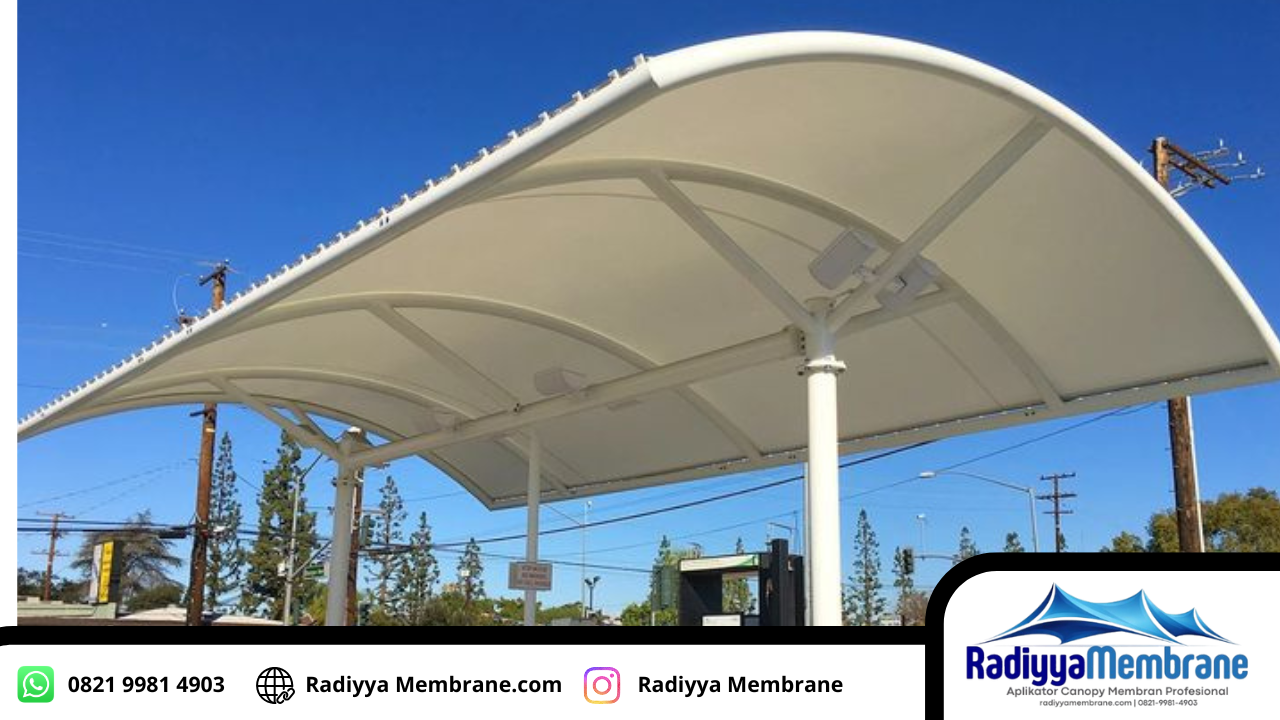 Aplikasi kanopi membrane untuk area parkir dan lapangan olahraga