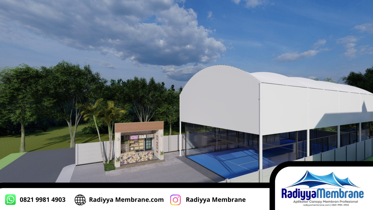 Canopy Membrane Lapangan Badminton Bogor Saddle