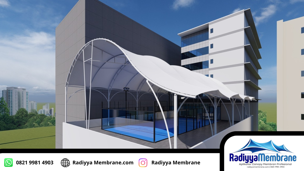 kanopi membrane lapangan futsal bogor minimalis