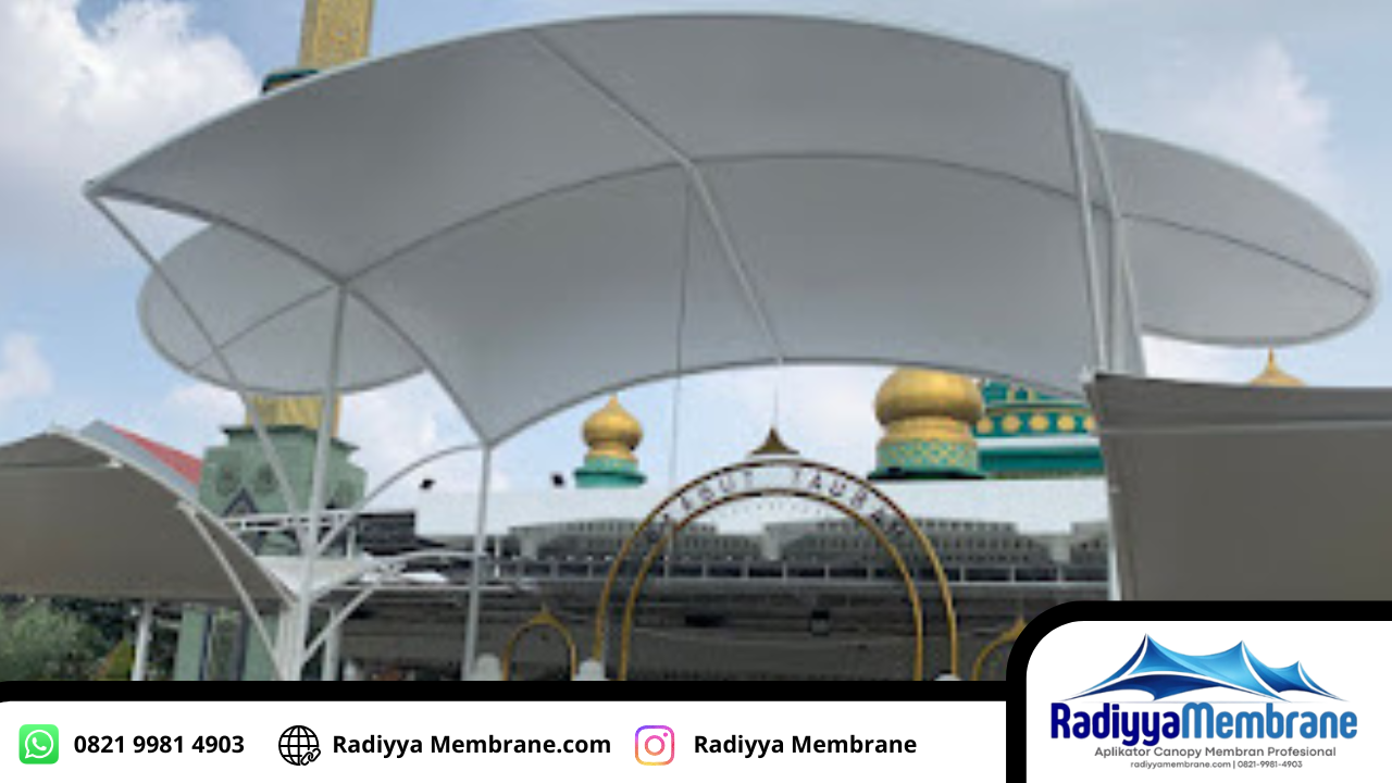 Desain kanopi membrane untuk gedung perkantoran