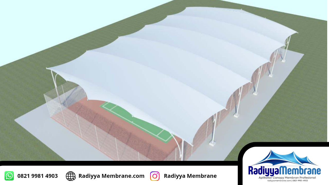 Kanopi Membrane Lapangan Basket Bogor Saddle