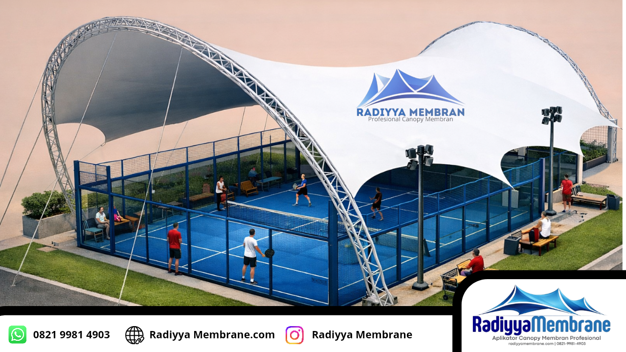 Canopy Membrane Lapangan Badminton Bogor Model Lengkung