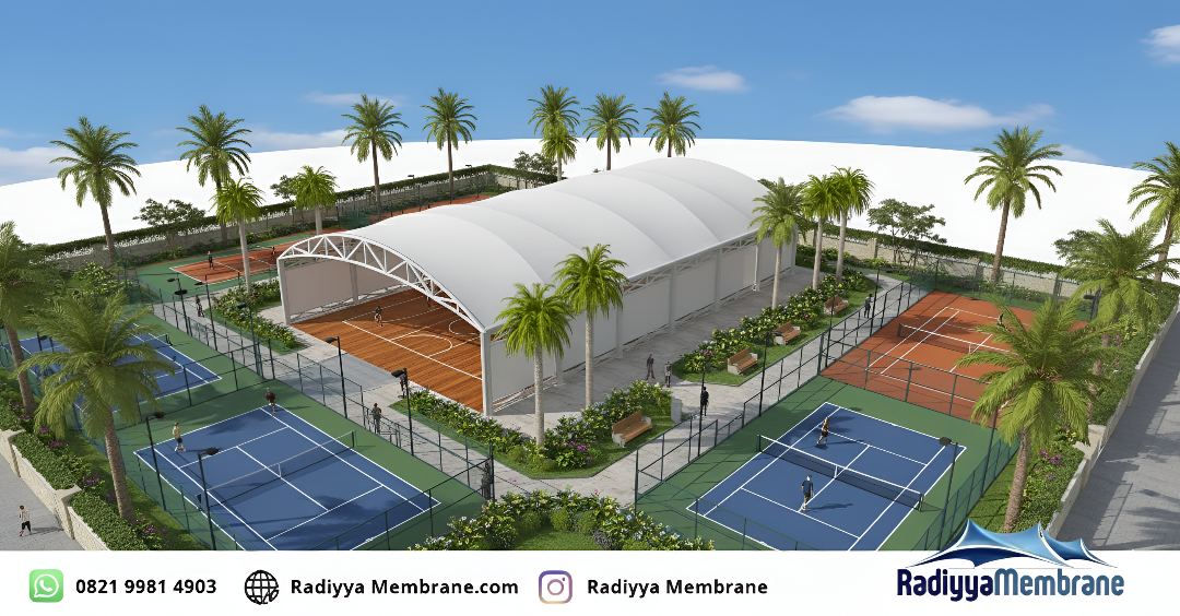 Kanopi membran lapangan futsal Tangerang modern