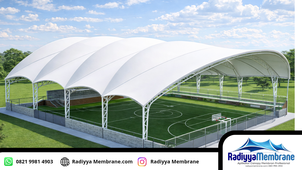 Desain kanopi membran minimalis modern