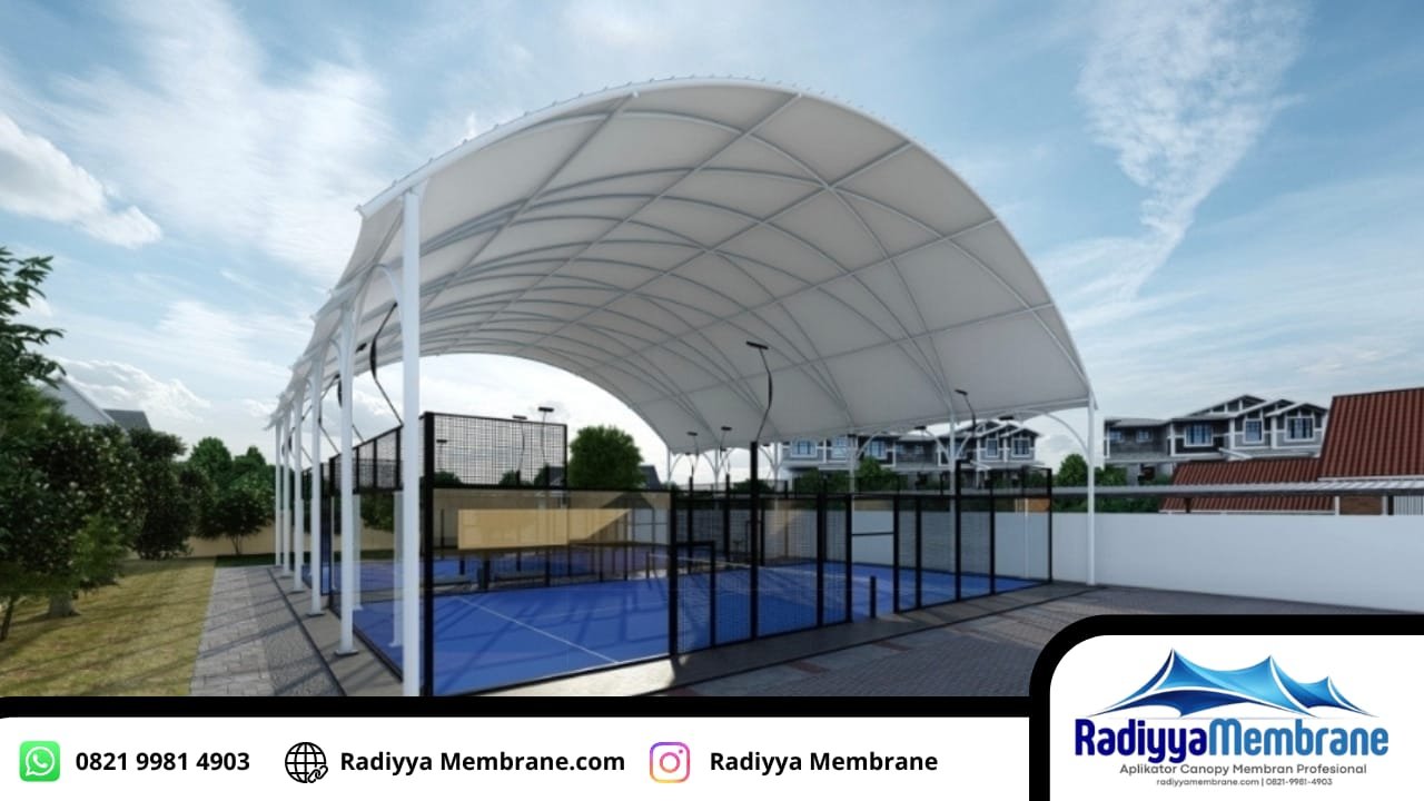 Atap membran lapang badminton tahan cuaca anti panas modern Jakarta Selatan