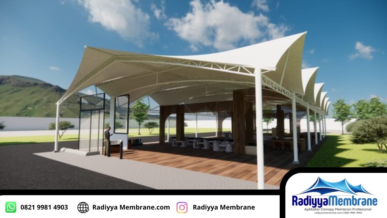Tren Desain Kanopi Membrane Modern