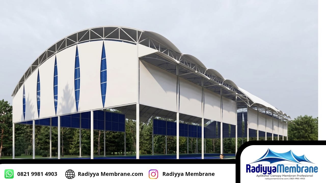Atap membrane Jakarta Selatan lapangan olahraga Pesanggrahan oleh Radiyya Membrane